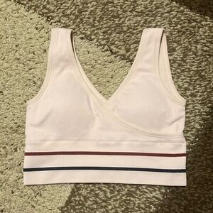 ZYIA pink Sports Bra. The moon logo is starting to peel.